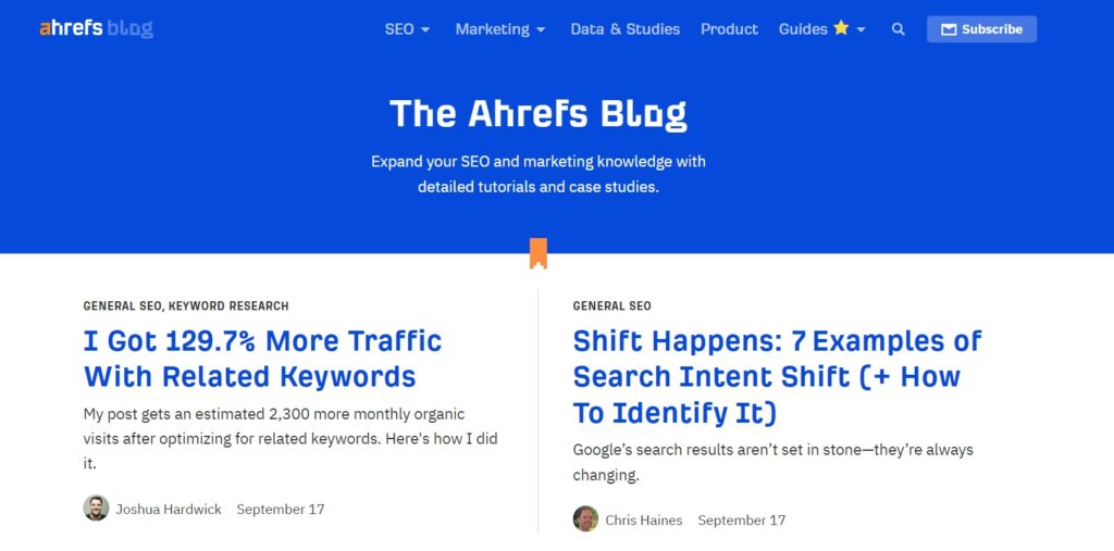 Ahrefs Blog - Search Engine Ascend Ahrefs Blog