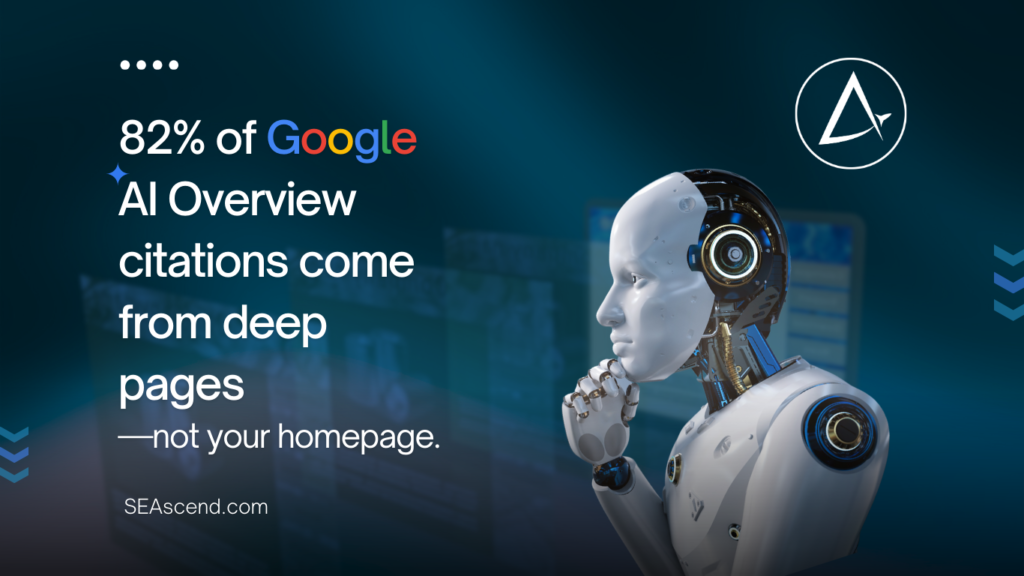 82 of Google AI Overview citations come from deep pagesnot your homepage - Search Engine Ascend 82 of Google AI Overview citations come from deep pagesnot your homepage